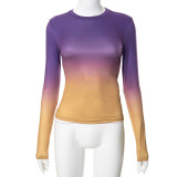 Solid Long Sleeve O Neck T Shirt GSZM-M22TP636