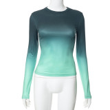 Solid Long Sleeve O Neck T Shirt GSZM-M22TP636