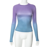 Solid Long Sleeve O Neck T Shirt GSZM-M22TP636