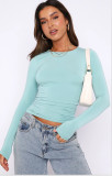 Solid Long Sleeve O Neck T Shirt GSZM-M22TP636