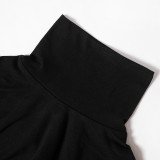 Solid Long Sleeve High Collar Fishtail Dress GSZM-M23DS504