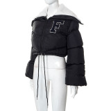 Solid Embroidered Stand Collar Cotton-padded Coat GSZM-Q22TP392