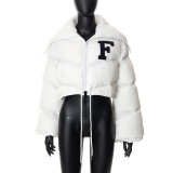 Solid Embroidered Stand Collar Cotton-padded Coat GSZM-Q22TP392