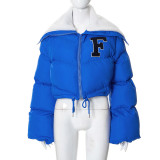 Solid Embroidered Stand Collar Cotton-padded Coat GSZM-Q22TP392