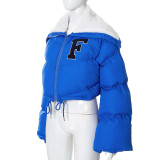 Solid Embroidered Stand Collar Cotton-padded Coat GSZM-Q22TP392