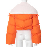 Solid Embroidered Stand Collar Cotton-padded Coat GSZM-Q22TP392