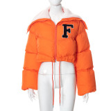 Solid Embroidered Stand Collar Cotton-padded Coat GSZM-Q22TP392