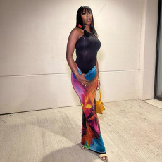 Casual Painted Print Half Body Skirt GSZM-M23SK194