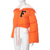 Solid Embroidered Stand Collar Cotton-padded Coat GSZM-Q22TP392