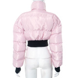 Solid Color Casual Lapel Zipper Jacket Cotton Jacket GSZM-Y23TP407