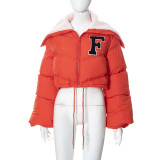 Solid Embroidered Stand Collar Cotton-padded Coat GSZM-Q22TP392