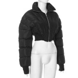 Solid Color Casual Lapel Zipper Jacket Cotton Jacket GSZM-Y23TP407
