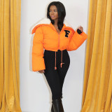 Solid Embroidered Stand Collar Cotton-padded Coat GSZM-Q22TP392