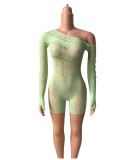 Sexy Erotic Slash Shoulder Long Sleeve Romper GYDE-YDT177