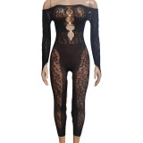 One Shoulder Hollow Out Skinny Yoga Jumpsuit GYDE-YDT023