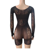 Sexy See Through Hollow Out Tight Romper GYDE-T5032