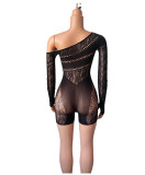 Sexy Erotic Slash Shoulder Long Sleeve Romper GYDE-YDT177
