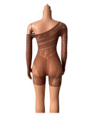 Sexy Erotic Slash Shoulder Long Sleeve Romper GYDE-YDT177