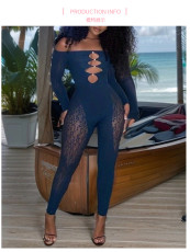 One Shoulder Hollow Out Skinny Yoga Jumpsuit GYDE-YDT023