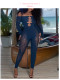 One Shoulder Hollow Out Skinny Yoga Jumpsuit GYDE-YDT023