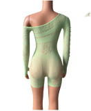 Sexy Erotic Slash Shoulder Long Sleeve Romper GYDE-YDT177