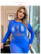 Sexy Erotic Hollow Out Long Sleeve Tight Jumpsuit GYDE-YD022