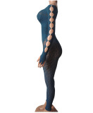 One Shoulder Hollow Out Skinny Yoga Jumpsuit GYDE-YDT023