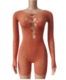 Sexy See Through Hollow Out Tight Romper GYDE-T5032