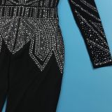 Hot Drill V Neck Tight Jumpsuit NY-9128