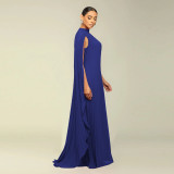 Solid Color Chiffon Pleated Maxi Dress YF-10675