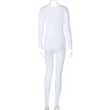 Long Sleeve Solid Color Slim Jumpsuit BLG-P0A3610A