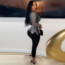 Hot Drill V Neck Tight Jumpsuit NY-9128