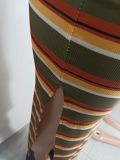 Long Sleeve Stripe Print Split Maxi Dress YD-8793
