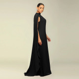 Solid Color Chiffon Pleated Maxi Dress YF-10675