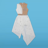 Sleeveless irregular patchwork Hot Drill Romper NY-2929