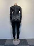 Hot Drill V Neck Tight Jumpsuit NY-9128