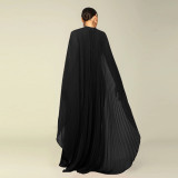 Solid Color Chiffon Pleated Maxi Dress YF-10675