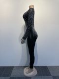 Hot Drill V Neck Tight Jumpsuit NY-9128