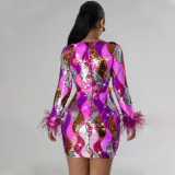 Sexy Sequin Long Sleeve Party Dress CYA-900960