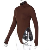 Backless High Collar Bodysuit BLG-P093226A