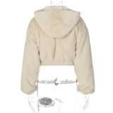 Fashion Cardigan Zipper Hooded Fleece Jacket BLG-C3813845K