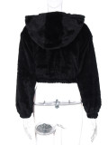 Fashion Cardigan Zipper Hooded Fleece Jacket BLG-C3813845K