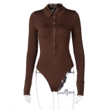 Long Sleeve Single Breasted Bodysuit BLG-P0B3779A