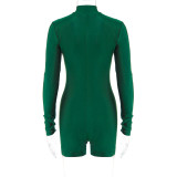 Long Sleeve Zipper Slim Romper BLG-P3813838A
