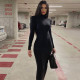 Long Sleeve High Collar Midi Dress BLG-D2910166K