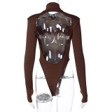 Backless High Collar Bodysuit BLG-P093226A
