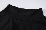 Solid Color O Neck Long Sleeve Split Maxi Dress BLG-D1B7226K