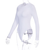 Casual Solid Color Long Sleeve Bodysuit BLG-P9B1581A