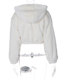 Fashion Cardigan Zipper Hooded Fleece Jacket BLG-C3813845K