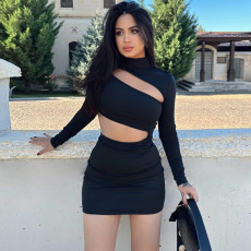 Fashion Hollow Out Solid Two Piece Skirts Set BLG-D3A14478A